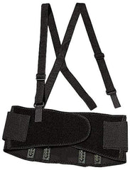 Ergodyne - Size 2XL, Spandex Belt with Adjustable Shoulder Straps - 42 to 46" Waist, Detachable Strap, Black - USA Tool & Supply