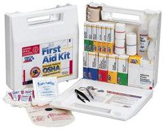 First Aid Only - 62 Piece, 10 Person, Full First Aid Kit - 9" Wide x 2-1/2" Deep x 8-3/8" High, Plastic Case - USA Tool & Supply