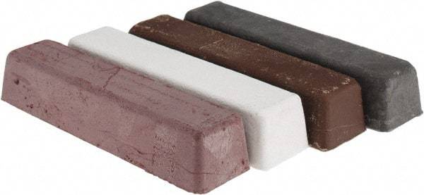 Made in USA - 1/4 Lb Emery, Rouge & Tripoli Compound - Grade C, Black, Brown, Red & White, Use on Aluminum, Carbon, Chrome, Copper, Gold, Iron, Nickel, Pewter, Plastic, Platinum, Rubber, Silver, Stainless Steel, Steel, Sterling, White Metals, Wood & Zinc - USA Tool & Supply