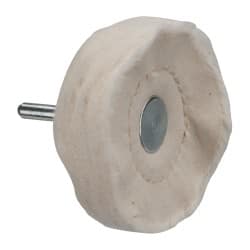 Made in USA - 3" Diam x 3/4" Thick, Loose Sewn Mounted Buffing Wheel - USA Tool & Supply