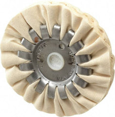 Made in USA - 4" Diam x 1/2" Thick Unmounted Buffing Wheel - 14 Ply, Bias Cut, 1/2" Arbor Hole - USA Tool & Supply