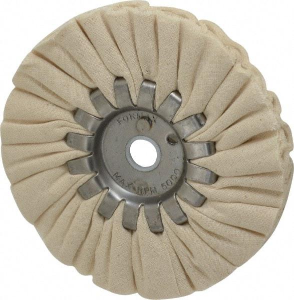 Made in USA - 5" Diam x 1/2" Thick Unmounted Buffing Wheel - 14 Ply, Bias Cut, 1/2" Arbor Hole - USA Tool & Supply