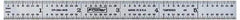 Fowler - 48" Long, 1/64, 1/32, 1/16, 1/8" Graduation, Rigid Steel Rule - 4R Graduation Style, Silver - USA Tool & Supply