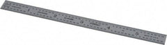 Fowler - 6" Long, 1/64, 1/32, 1/16, 1/8" Graduation, Flexible Steel Rule - 4R Graduation Style, Silver - USA Tool & Supply