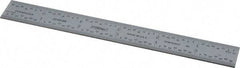 Fowler - 6" Long, 1/64, 1/32, 1/16, 1/8" Graduation, Rigid Steel Rule - 4R Graduation Style, Silver - USA Tool & Supply