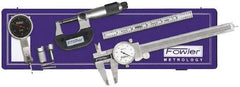 Fowler - 7 Piece, Machinist Caliper and Micrometer Tool Kit - Includes Indicator - USA Tool & Supply