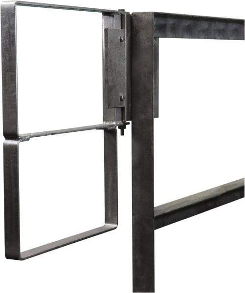 PRO-SAFE - Carbon Steel Self Closing Rail Safety Gate - Fits 28 to 30-1/2" Clear Opening, 1-1/2" Wide x 22" Door Height, Gray - USA Tool & Supply