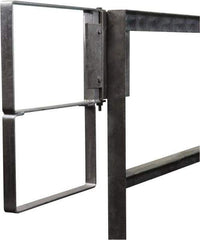 PRO-SAFE - Carbon Steel Self Closing Rail Safety Gate - Fits 22 to 24-1/2" Clear Opening, 1-1/2" Wide x 22" Door Height, Gray - USA Tool & Supply