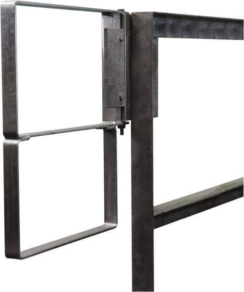 PRO-SAFE - Carbon Steel Self Closing Rail Safety Gate - Fits 31 to 33-1/2" Clear Opening, 1-1/2" Wide x 22" Door Height, Gray - USA Tool & Supply