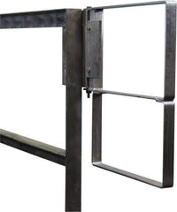 PRO-SAFE - Carbon Steel Self Closing Rail Safety Gate - Fits 34 to 36-1/2" Clear Opening, 1-1/2" Wide x 22" Door Height, Gray - USA Tool & Supply