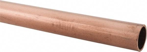 Mueller Industries - 10' Long, 5/8" OD x 1/2" ID, Grade C12200 Copper Water (K) Tube - 0.049" Wall Thickness, 0.343 Ft/Lb - USA Tool & Supply