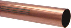 Mueller Industries - 1-5/8 Inch Outside Diameter x 10 Ft. Long, Copper Round Tube - 1-1/2 Inch Inside Diameter, 0.06 Inch Wall Thickness - USA Tool & Supply