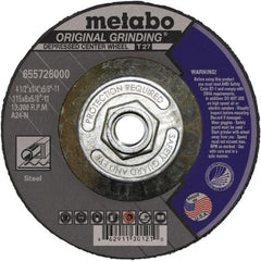 Metabo - Depressed-Center Wheels Wheel Diameter (Inch): 4 Wheel Thickness (Decimal Inch): 0.0400 - USA Tool & Supply