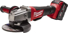 Milwaukee Tool - 4-1/2 & 5" Wheel Diam, 8,500 RPM, Cordless Angle & Disc Grinder - 5/8-11 Spindle, 18 Volts - USA Tool & Supply