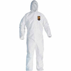 KleenGuard - Size 2XL Polypropylene General Purpose Coveralls - White, Zipper Closure, Elastic Cuffs, Elastic Ankles, Serged Seams - USA Tool & Supply