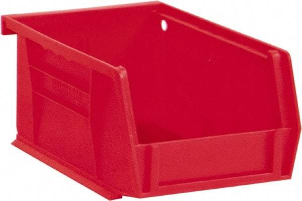 Durham - 5-7/16" Deep, Red Plastic Hang and Stack Bins - 3" High x 4-3/16" Wide x 5-7/16" Long - USA Tool & Supply