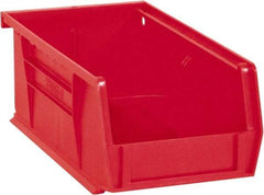 Durham - 7-7/16" Deep, Red Plastic Hang and Stack Bins - 3" High x 4-3/16" Wide x 7-7/16" Long - USA Tool & Supply