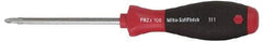 Wiha - #1, 12" OAL, Round Shaft Phillips Screwdriver - 8" Blade Length, Ergonomic Handle - USA Tool & Supply