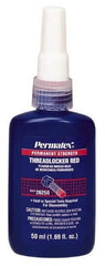 Permatex - 50 mL Bottle, Red, High Strength Liquid Threadlocker - Series 262, 24 hr Full Cure Time, Hand Tool, Heat Removal - USA Tool & Supply