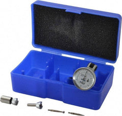 Fowler - 0.06 Inch Range, 0.001 Inch Dial Graduation, Vertical Dial Test Indicator - 1 Inch White Dial, 0-15-0 Dial Reading - USA Tool & Supply