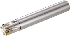 Kyocera - 1-1/4" Cut Diam, 6mm Max Depth of Cut, 1-1/4" Shank Diam, 5" OAL, Indexable Square Shoulder End Mill - BDMT0703... Inserts, Cylindrical Shank, 90° Lead Angle, Through Coolant, Series MECX - USA Tool & Supply