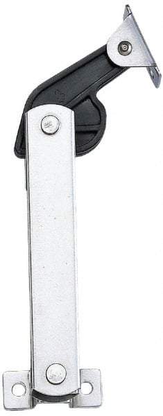 Sugatsune - 136mm OAL x 37mm Wide, 40 Lb Capacity, Spring Loaded Hard Down Lid Stay - Right Side, 4.7mm Mounting Hole Diam, 70° Max Opening, Polished 304 Stainless Steel & Polyacetal - USA Tool & Supply