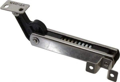 Sugatsune - 136mm OAL x 37mm Wide, 30 Lb Capacity, Spring Loaded Soft Down Lid Stay - Right Side, 4.7mm Mounting Hole Diam, 70° Max Opening, Polished 304 Stainless Steel & Polyacetal - USA Tool & Supply