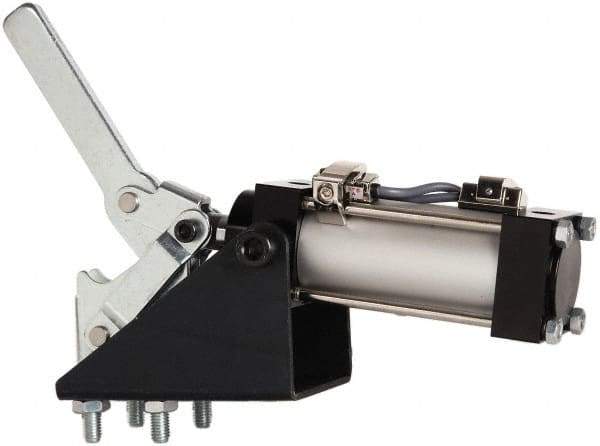 Gibraltar - 750 Lb Inner Hold Capacity, Vert Mount, Air Power Hold-Down Toggle Clamp - 1/8 NPT Port, 92° Bar Opening, 1.81" Height Under Bar - USA Tool & Supply