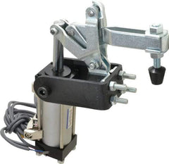 Gibraltar - 375 Lb Inner Hold Capacity, Horiz Mount, Air Power Hold-Down Toggle Clamp - 1/8 NPT Port, 95° Bar Opening, 2.76" Height Under Bar - USA Tool & Supply