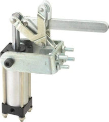 Gibraltar - 450 Lb Inner Hold Capacity, Horiz Mount, Air Power Hold-Down Toggle Clamp - 1/8 NPT Port, 95° Bar Opening, 2.76" Height Under Bar - USA Tool & Supply