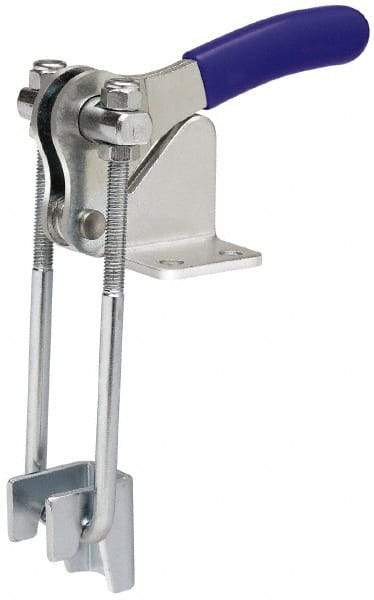Gibraltar - 2,000 Lb Capacity, Vertical, U Hook, Flanged Base, Carbon Steel Pull Action Latch Clamp - 2-1/2" Drawing Movement, 5.35" OAL, Straight Handle - USA Tool & Supply