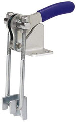 Gibraltar - 2,000 Lb Capacity, Vertical, U Hook, Flanged Base, Carbon Steel Pull Action Latch Clamp - 2-1/2" Drawing Movement, 5.35" OAL, Straight Handle - USA Tool & Supply