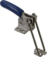 Gibraltar - 500 Lb Capacity, Vertical, U Hook, Flanged Base, Stainless Steel Pull Action Latch Clamp - 1.53" Drawing Movement, 3.35" OAL, Straight Handle - USA Tool & Supply