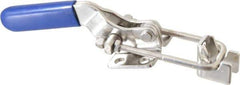 Gibraltar - 700 Lb Capacity, Horizontal, U Hook, Flanged Base, Stainless Steel Pull Action Latch Clamp - 1-3/4" Drawing Movement, 5.97" OAL, Whale Tail Handle - USA Tool & Supply
