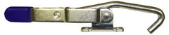 Gibraltar - 375 Lb Capacity, Horizontal, J Hook, Right Flanged Base, Stainless Steel Pull Action Latch Clamp - 4" Drawing Movement, 8.82" OAL, Thumb Handle - USA Tool & Supply