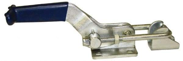 Gibraltar - 700 Lb Capacity, Horizontal, U Hook, Flanged Base, Carbon Steel Pull Action Latch Clamp - 1-3/4" Drawing Movement, 5.97" OAL, Straight Handle - USA Tool & Supply