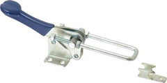 Gibraltar - 1,000 Lb Capacity, Vertical, U Hook, Flanged Base, Carbon Steel Pull Action Latch Clamp - 2" Drawing Movement, 4-1/4" OAL, Straight Handle - USA Tool & Supply