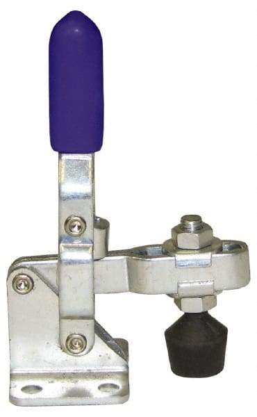 Gibraltar - 100 Lb Holding Capacity, Vertical Handle, Manual Hold Down Toggle Clamp - 60° Handle Movement, 110° Bar Opening, U-Bar, Flanged Base, Carbon Steel - USA Tool & Supply
