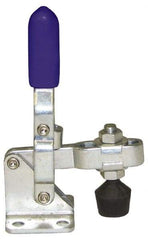 Gibraltar - 100 Lb Holding Capacity, Vertical Handle, Manual Hold Down Toggle Clamp - 60° Handle Movement, 110° Bar Opening, U-Bar, Flanged Base, Carbon Steel - USA Tool & Supply