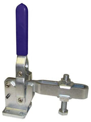Gibraltar - 1,000 Lb Holding Capacity, Vertical Handle, Manual Hold Down Toggle Clamp - 75° Handle Movement, 136° Bar Opening, U-Bar, Flanged Base, Carbon Steel - USA Tool & Supply