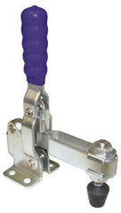 Gibraltar - 200 Lb Holding Capacity, Vertical Handle, Manual Hold Down Toggle Clamp - 64° Handle Movement, 104° Bar Opening, U-Bar, Flanged Base, Carbon Steel - USA Tool & Supply
