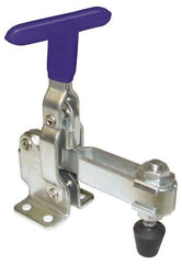 Gibraltar - 200 Lb Holding Capacity, Vertical Handle, Manual Hold Down Toggle Clamp - 64° Handle Movement, 104° Bar Opening, U-Bar, Flanged Base, Carbon Steel - USA Tool & Supply
