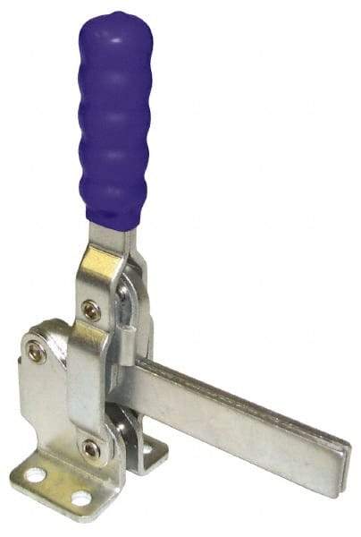 Gibraltar - 750 Lb Holding Capacity, Vertical Handle, Manual Hold Down Toggle Clamp - 58° Handle Movement, 106° Bar Opening, Solid Bar, Flanged Base, Carbon Steel - USA Tool & Supply