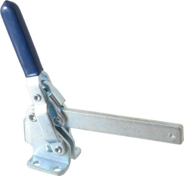 Gibraltar - 450 Lb Holding Capacity, Vertical Handle, Manual Hold Down Toggle Clamp - 62° Handle Movement, 115° Bar Opening, Solid Bar, Flanged Base, Carbon Steel - USA Tool & Supply