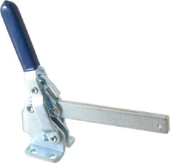 Gibraltar - 450 Lb Holding Capacity, Vertical Handle, Manual Hold Down Toggle Clamp - 62° Handle Movement, 115° Bar Opening, Solid Bar, Flanged Base, Carbon Steel - USA Tool & Supply