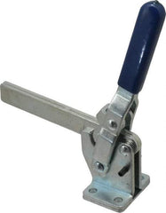 Gibraltar - 1,000 Lb Holding Capacity, Vertical Handle, Manual Hold Down Toggle Clamp - 75° Handle Movement, 136° Bar Opening, Solid Bar, Flanged Base, Carbon Steel - USA Tool & Supply