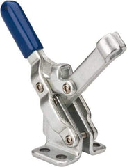 Gibraltar - 200 Lb Holding Capacity, Vertical Handle, Manual Hold Down Toggle Clamp - 64° Handle Movement, 104° Bar Opening, Solid Bar, Flanged Base, Carbon Steel - USA Tool & Supply