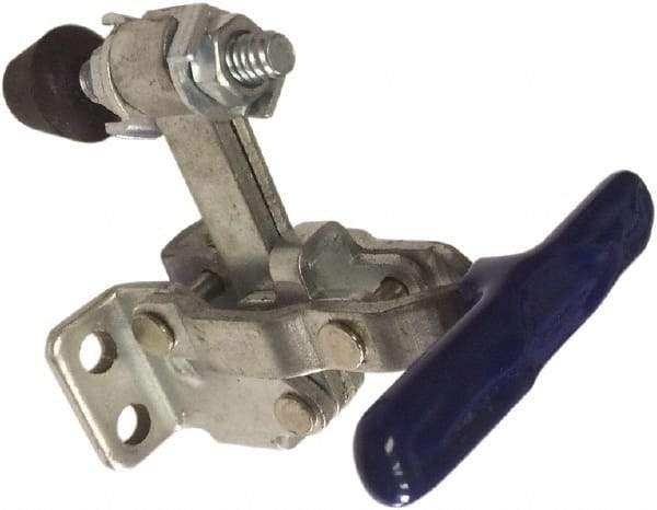 Gibraltar - 200 Lb Holding Capacity, Vertical Handle, Manual Hold Down Toggle Clamp - 64° Handle Movement, 104° Bar Opening, Solid Bar, Flanged Base, Carbon Steel - USA Tool & Supply