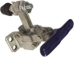 Gibraltar - 200 Lb Holding Capacity, Vertical Handle, Manual Hold Down Toggle Clamp - 64° Handle Movement, 104° Bar Opening, Solid Bar, Flanged Base, Carbon Steel - USA Tool & Supply