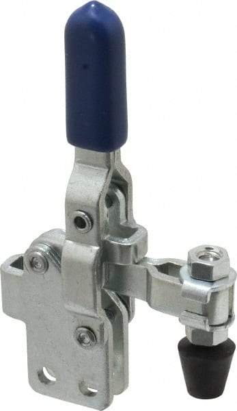 Gibraltar - 200 Lb Holding Capacity, Vertical Handle, Manual Hold Down Toggle Clamp - 64° Handle Movement, 104° Bar Opening, U-Bar, Straight Base, Carbon Steel - USA Tool & Supply
